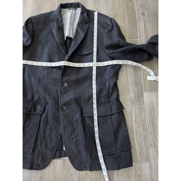 Banana Republic | Men’s Tailored Fit 44L Black LinenJacket. Worn Cuff Edge - Picture 2 of 8
